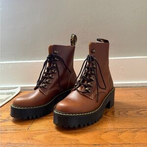 Dr. martins Brown Leather Platform Boots